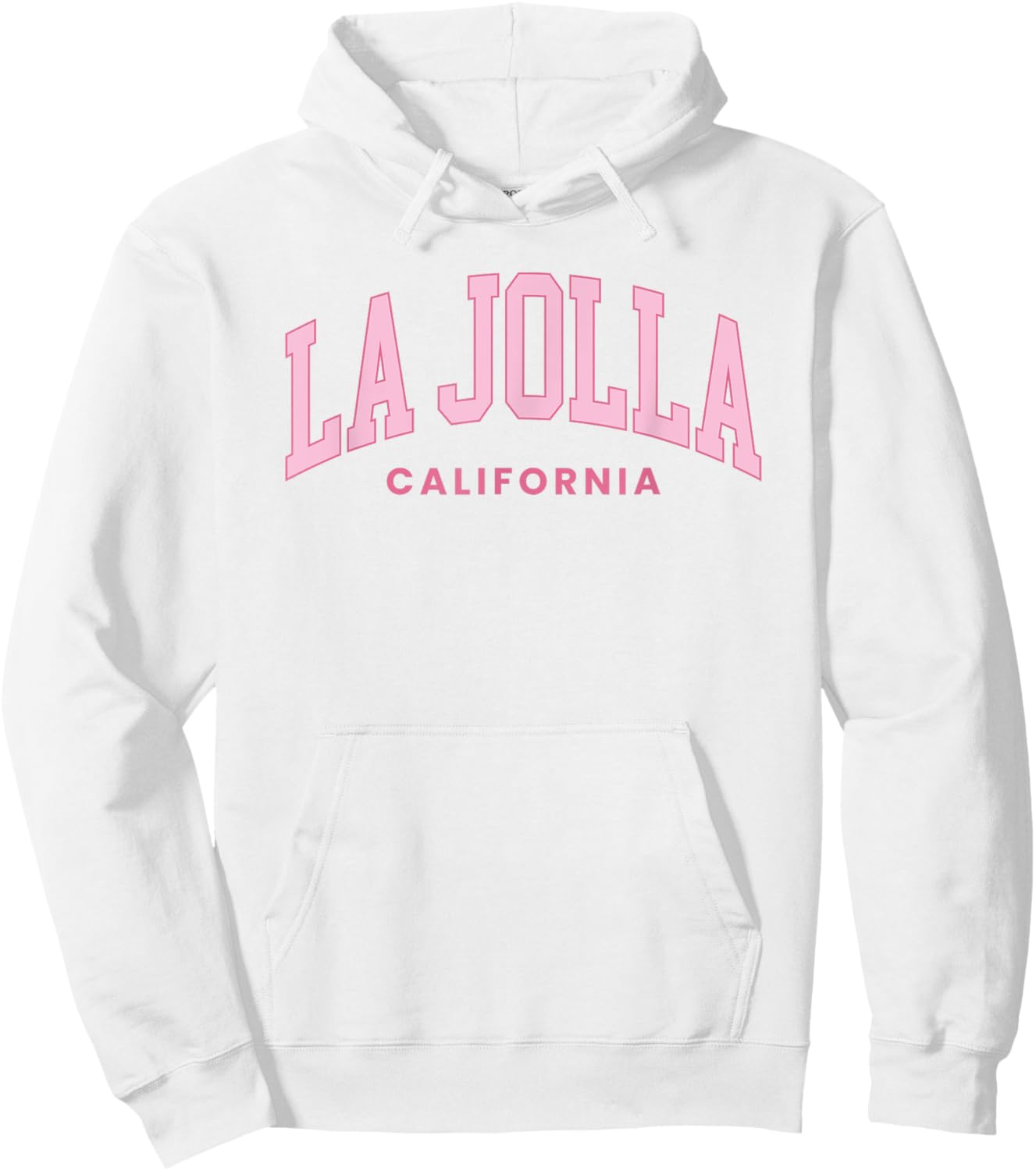 La Jolla California Retro Preppy Throwback Girls Pink Hoodie - Hoodie | White