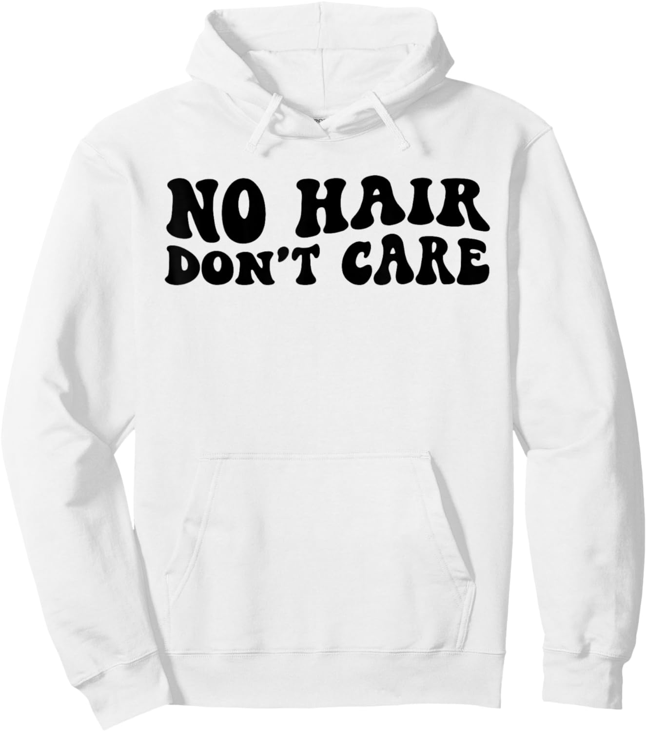 Retro Groovy No Hair Don't Care Funny Bald Head Chemo Cancer Hoodie - Hoodie | White