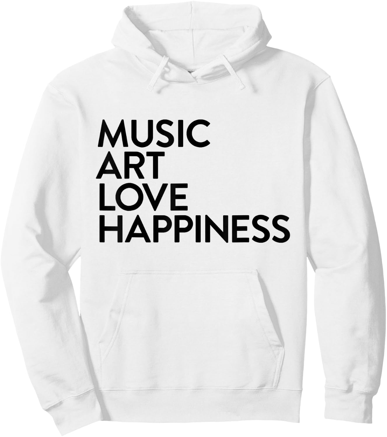 Music Art Love Happiness Hoodie - Hoodie | White