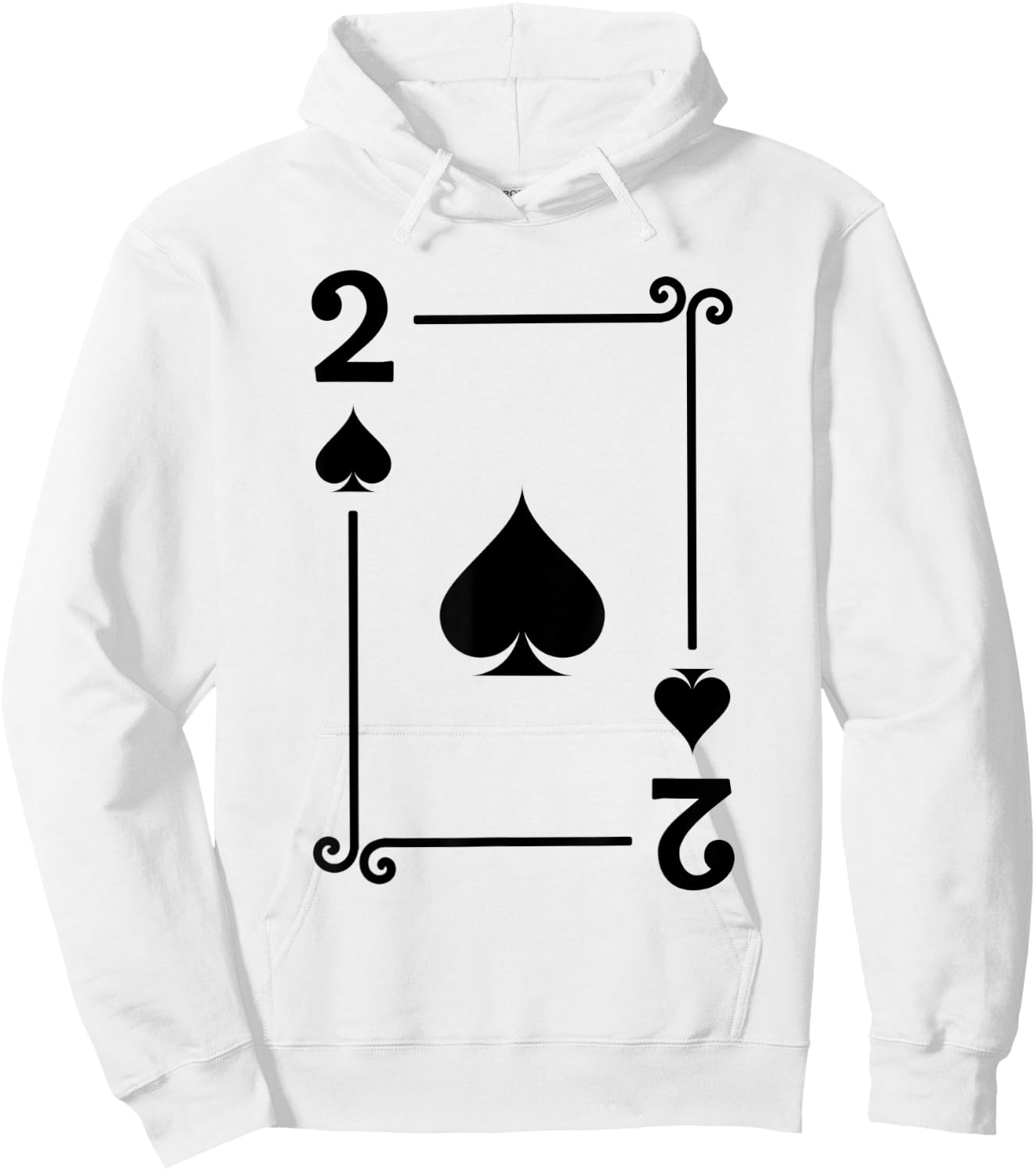 Playing Cards Costume - 2 Spades Card - Two Card Hoodie - Hoodie | White