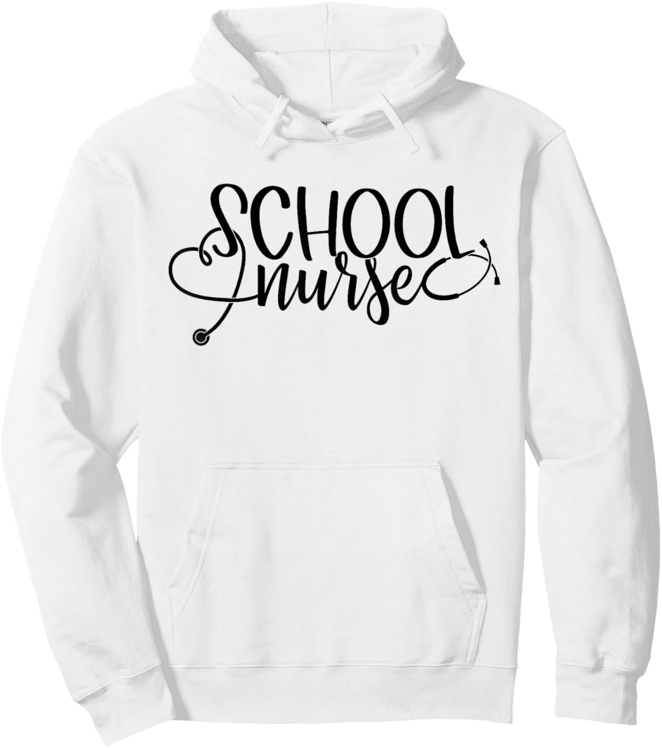 Women School Nurse Stethoscope Heart Appreciation Nursing Hoodie - Hoodie | White
