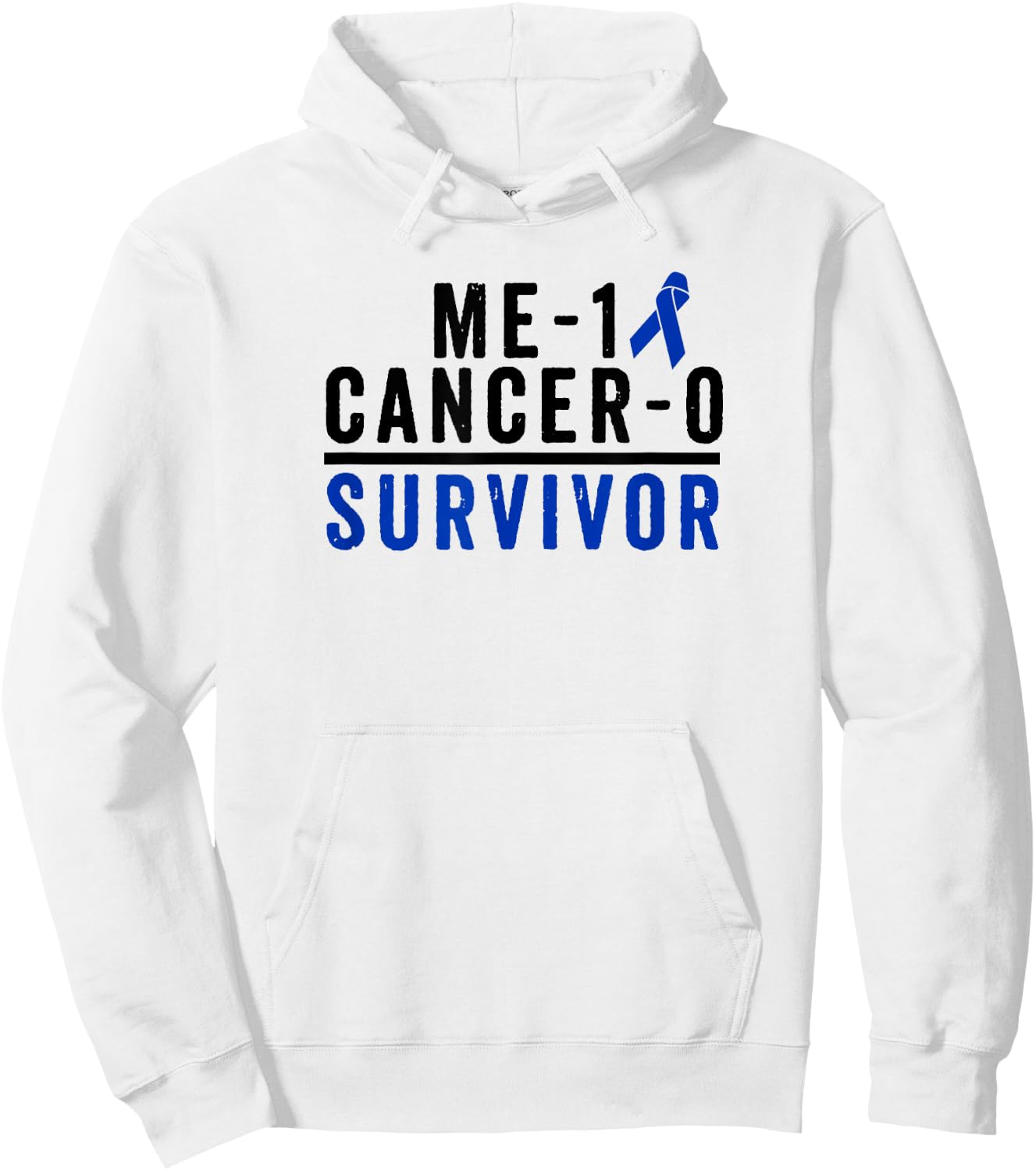Colon Cancer Survivor Shirt Awareness Dark Blue Ribbon Gift Hoodie - Hoodie | White