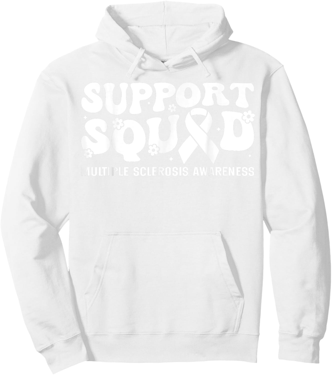 Support Squad MS Multiple Sclerosis Awareness Groovy Hoodie - Hoodie | White