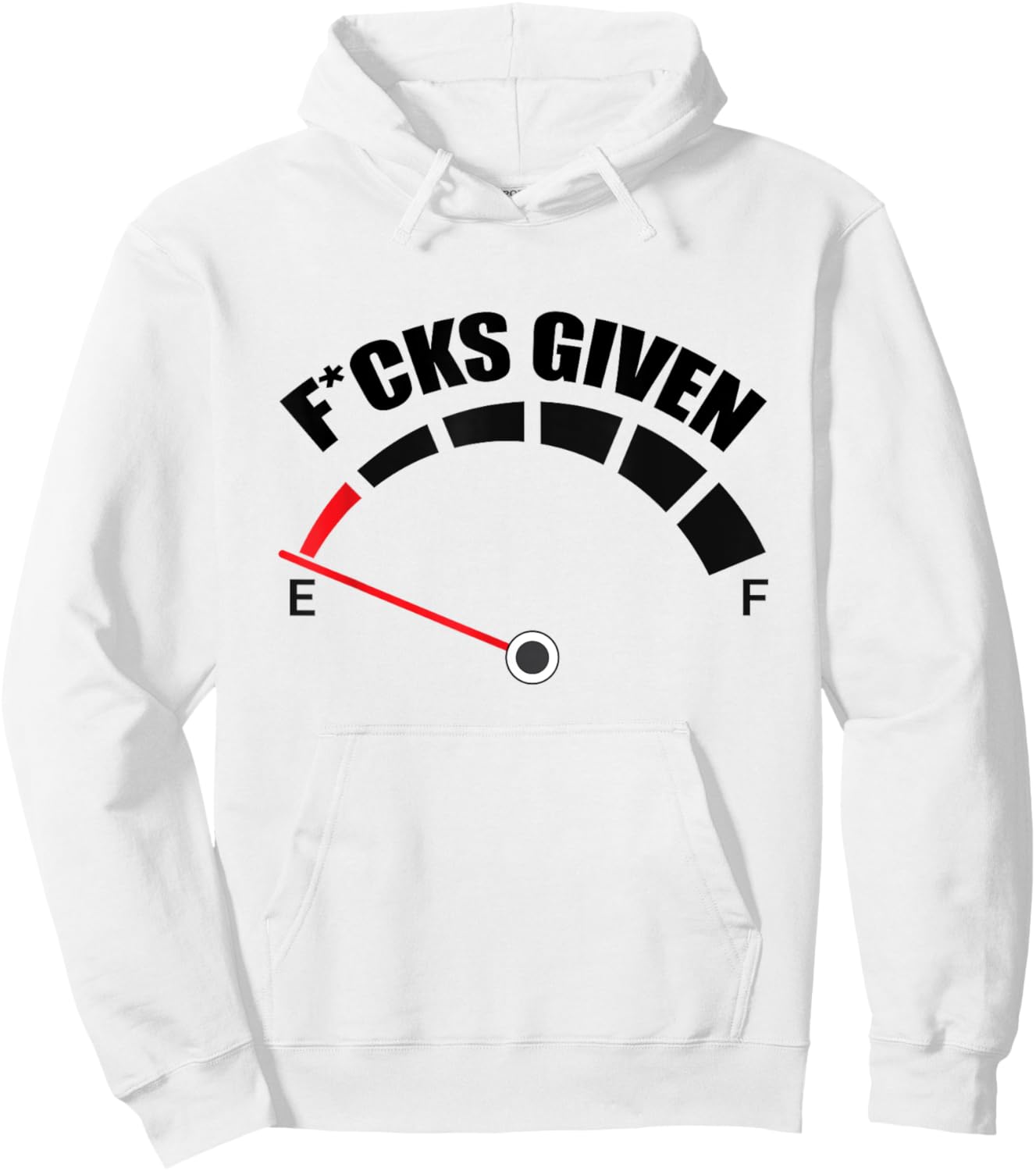 Zero Fucks Given Fuel Gauge Sarcastic Adult Humor Hoodie - Hoodie | White