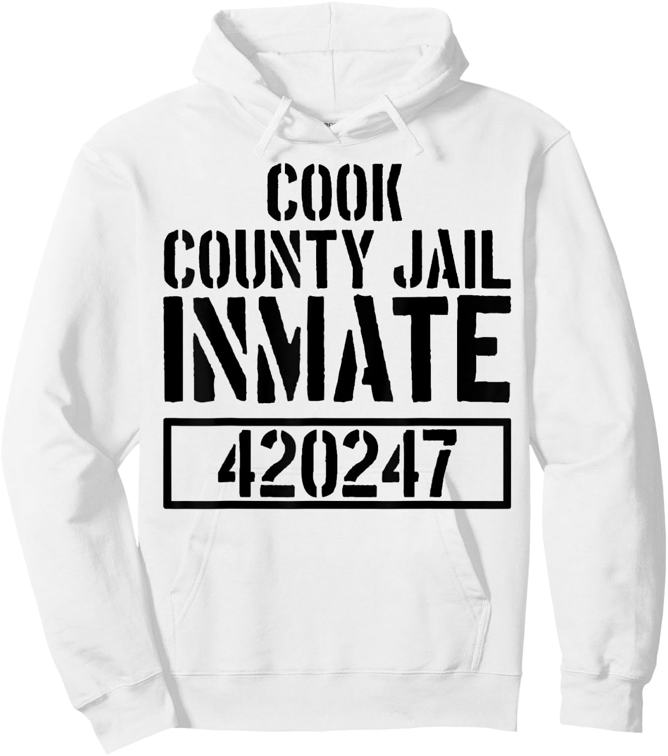 Cook County Jail Inmate T Shirt - Prison Halloween Costume Hoodie - Hoodie | White