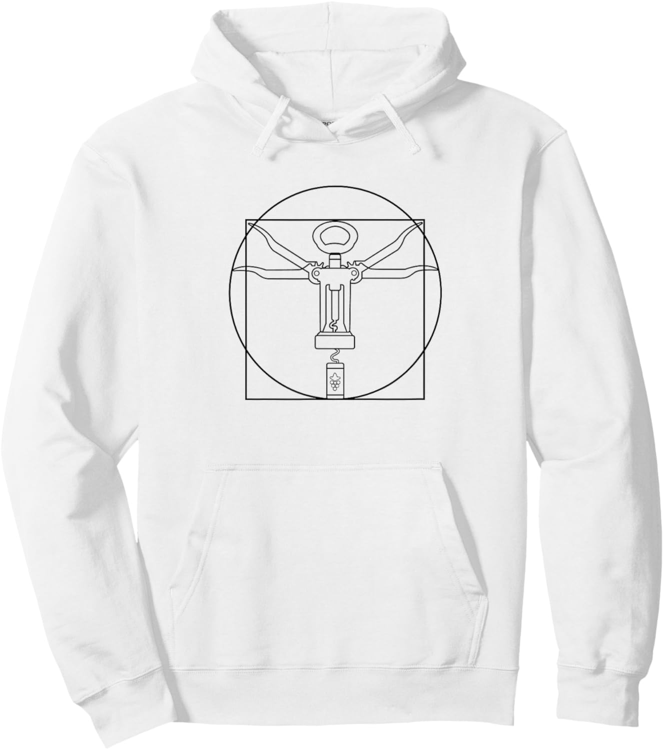 DaVinci's Vitruvian Man Creative, Wine Opener Wing Corkscrew Hoodie - Hoodie | White