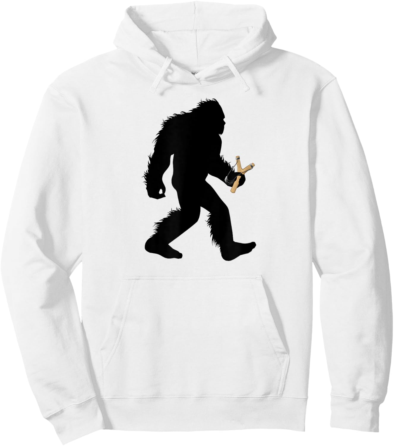 Bigfoot Slingshot , Sasquatch Slingshotting Gift Hoodie - Hoodie | White