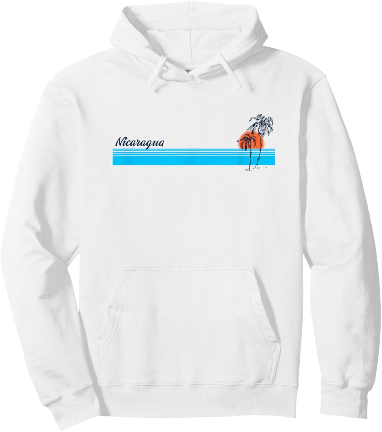 Nicaragua Vintage 70s Palm Trees Design Hoodie - Hoodie | White