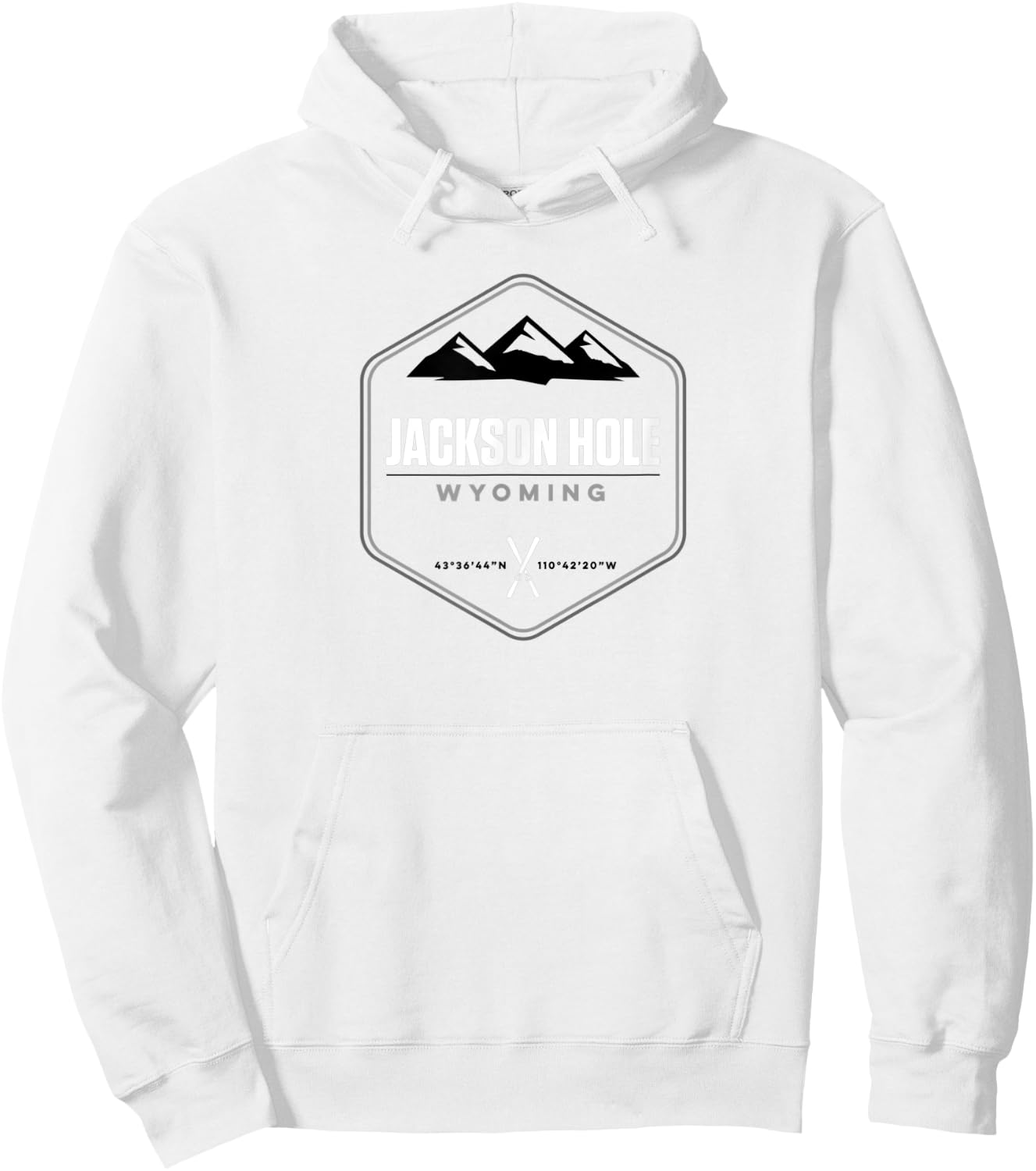 Jackson Hole Wyoming Ski Souvenir Hoodie - Hoodie | White