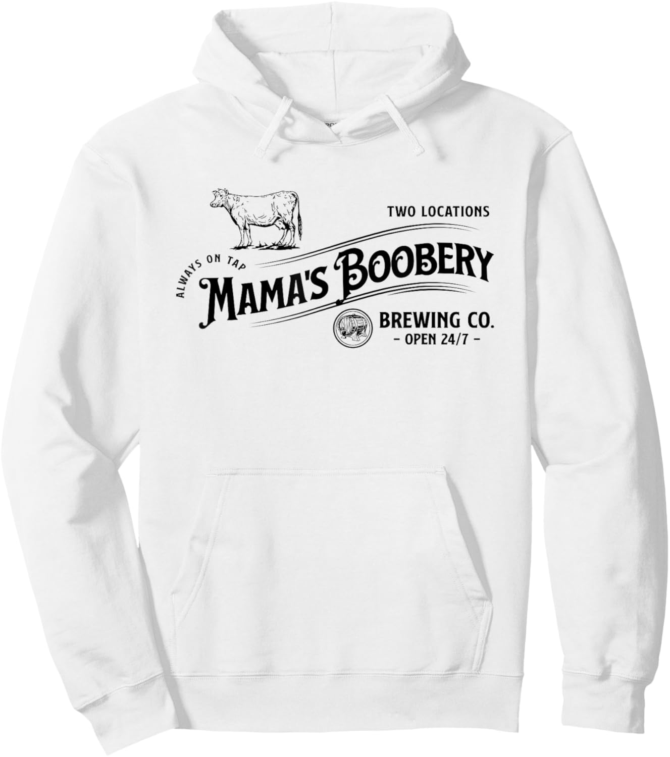 Mama's Boobery Always on Tap Funny Breastfeeding Hoodie - Hoodie | White