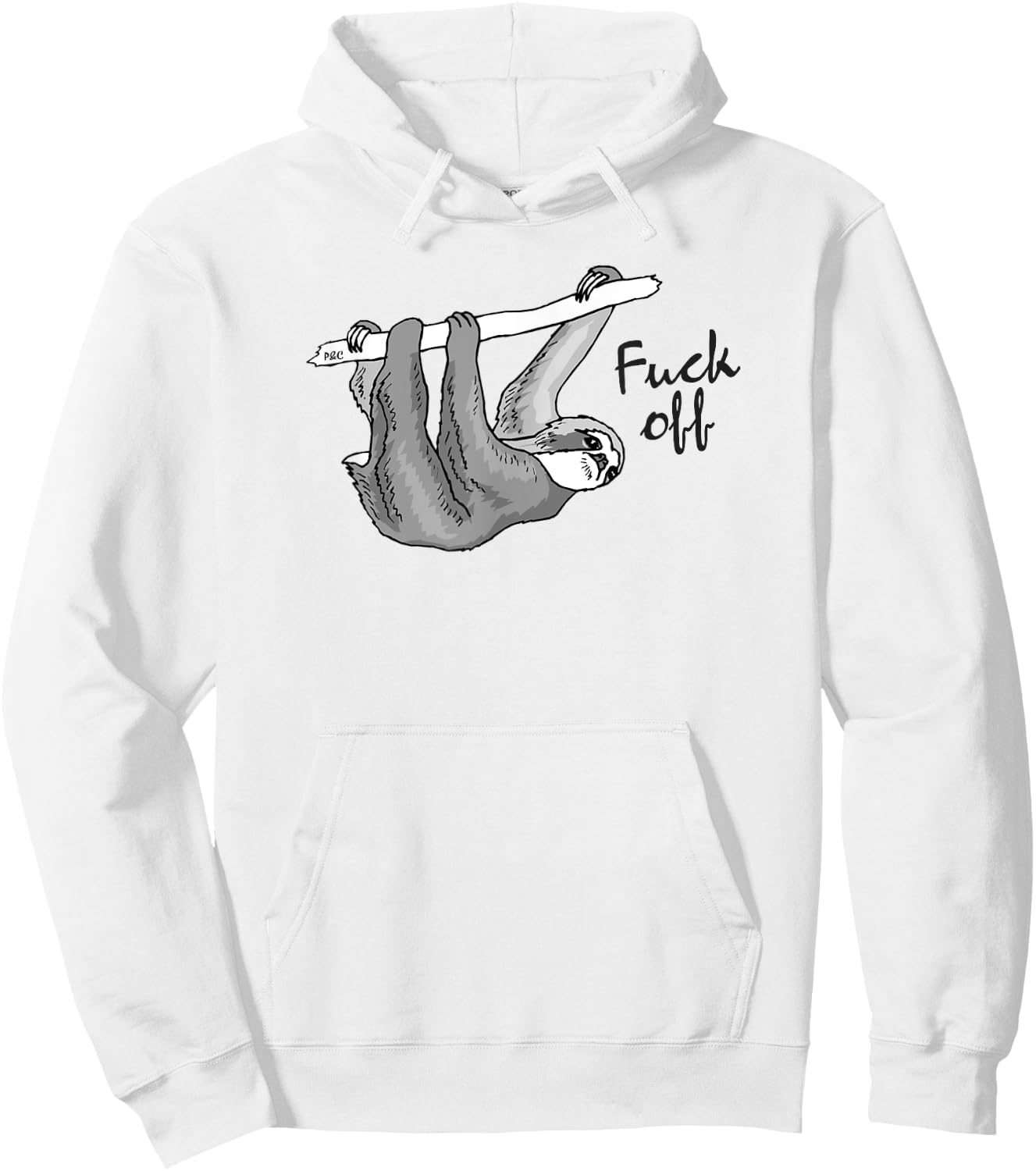Funny "Fuck Off" Sloth Hoodie - Hoodie | White