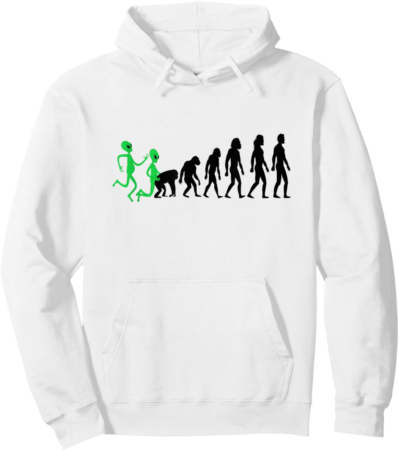 Alien Evolution Funny Pre Astronautics Funny Hoodie - Hoodie | White