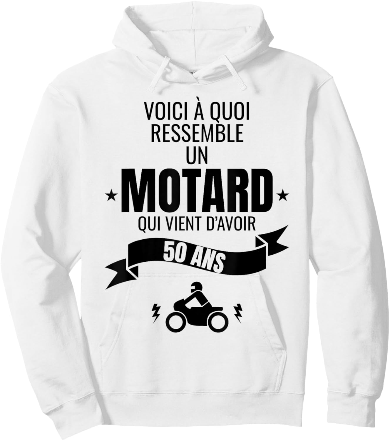 Gift for a biker humour man original 50 years Hoodie - Hoodie | White