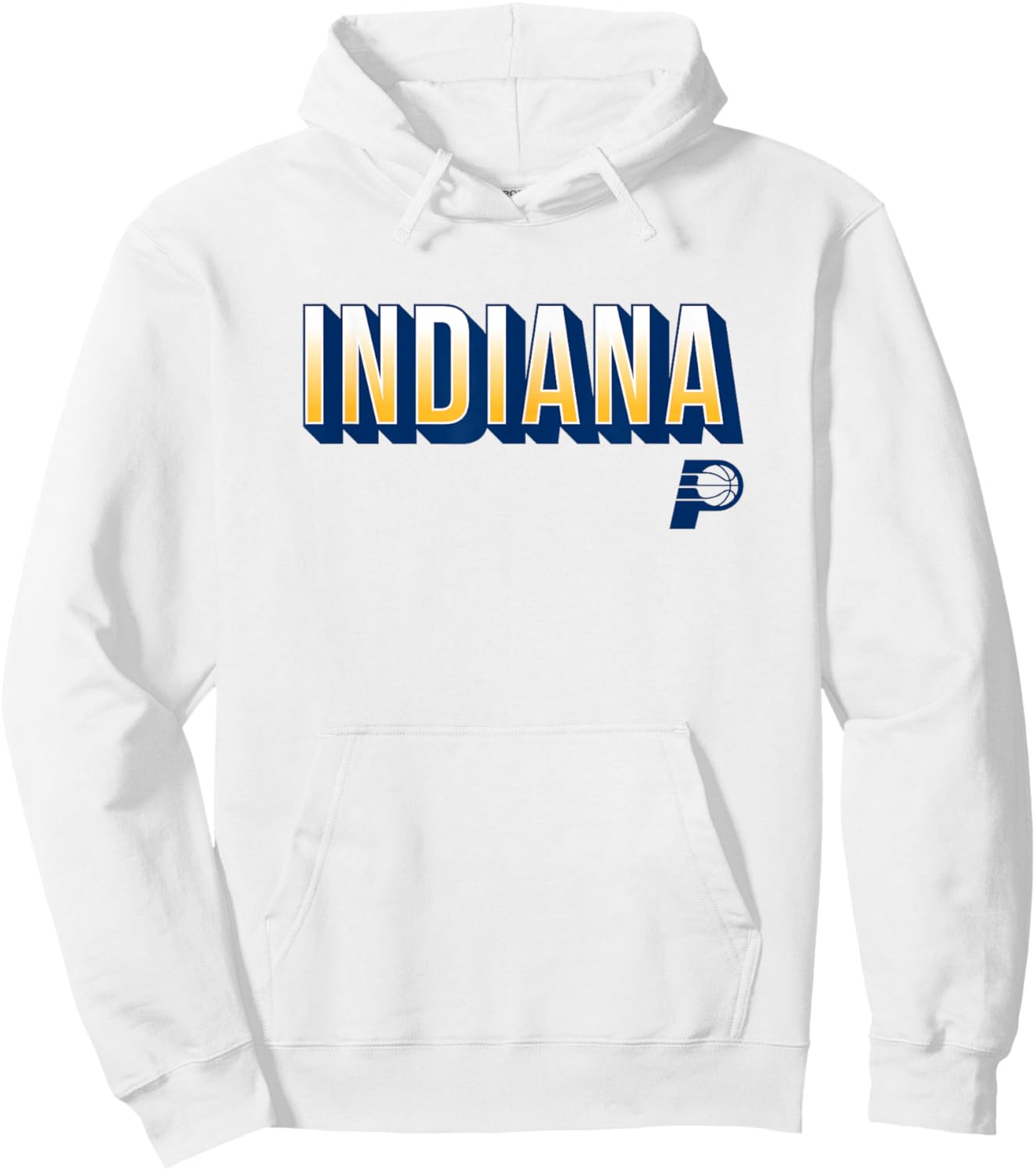 NBA - Indiana Pacers City Wordmark Logo Gold Hoodie - Hoodie | White