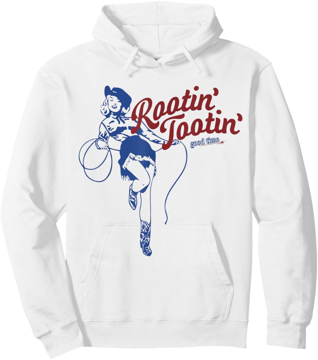 Rootin Tootin Good Time Cowgirl Funny Saying Hoodie - Hoodie | White