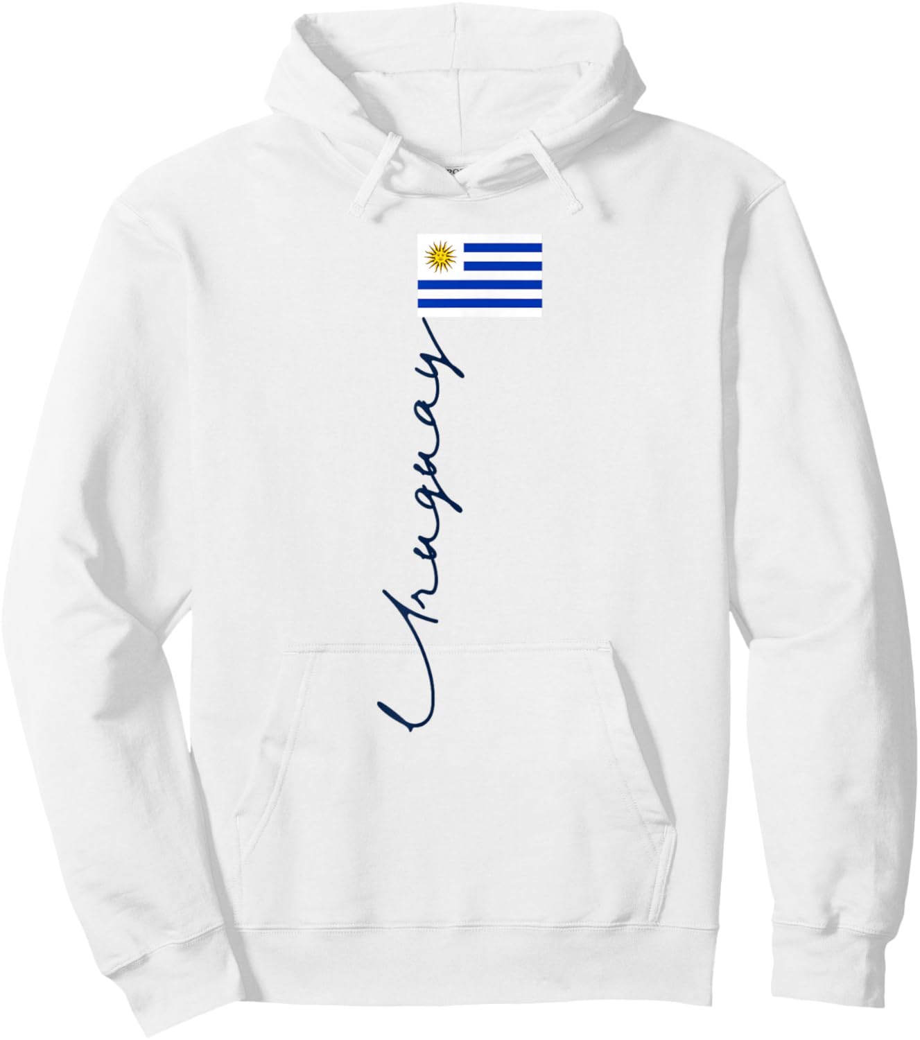 Uruguay Flag Pole Patriotic Signature Flag Hoodie - Hoodie | White