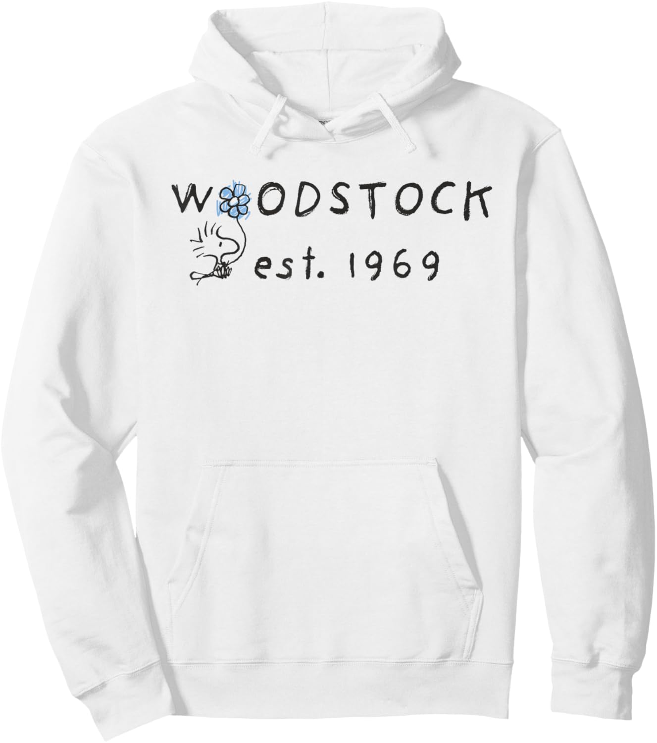 Peanuts Woodstock Flower Est 1969 Hoodie - Hoodie | White