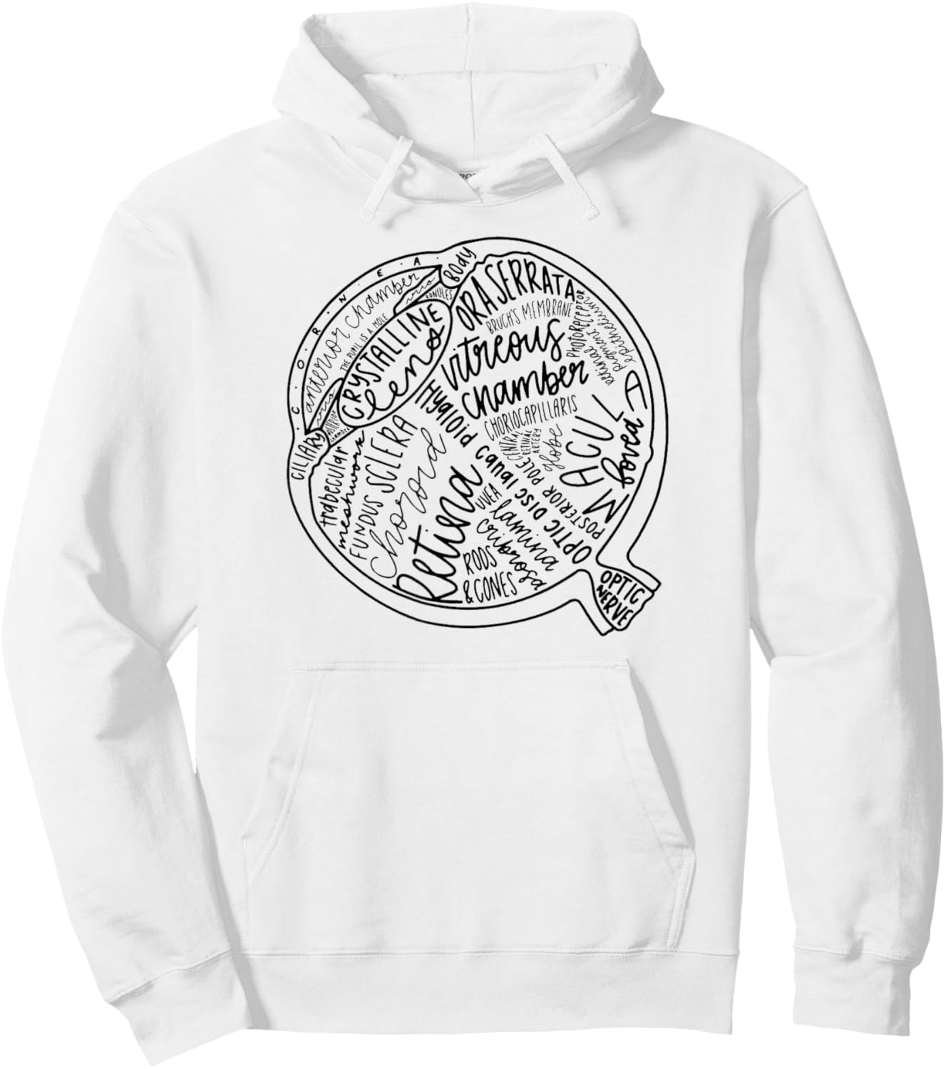Eyeball Anatomy - Eye- Ophthalmic Hoodie - Hoodie | White