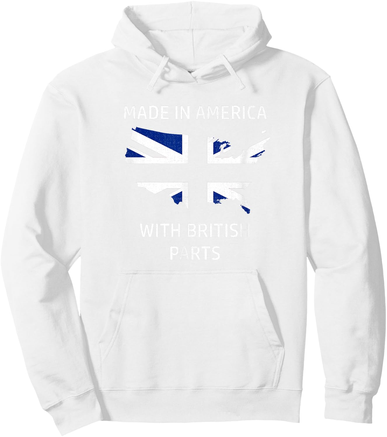 Made in America with British Parts - Britain and USA Pride Hoodie - Hoodie | White