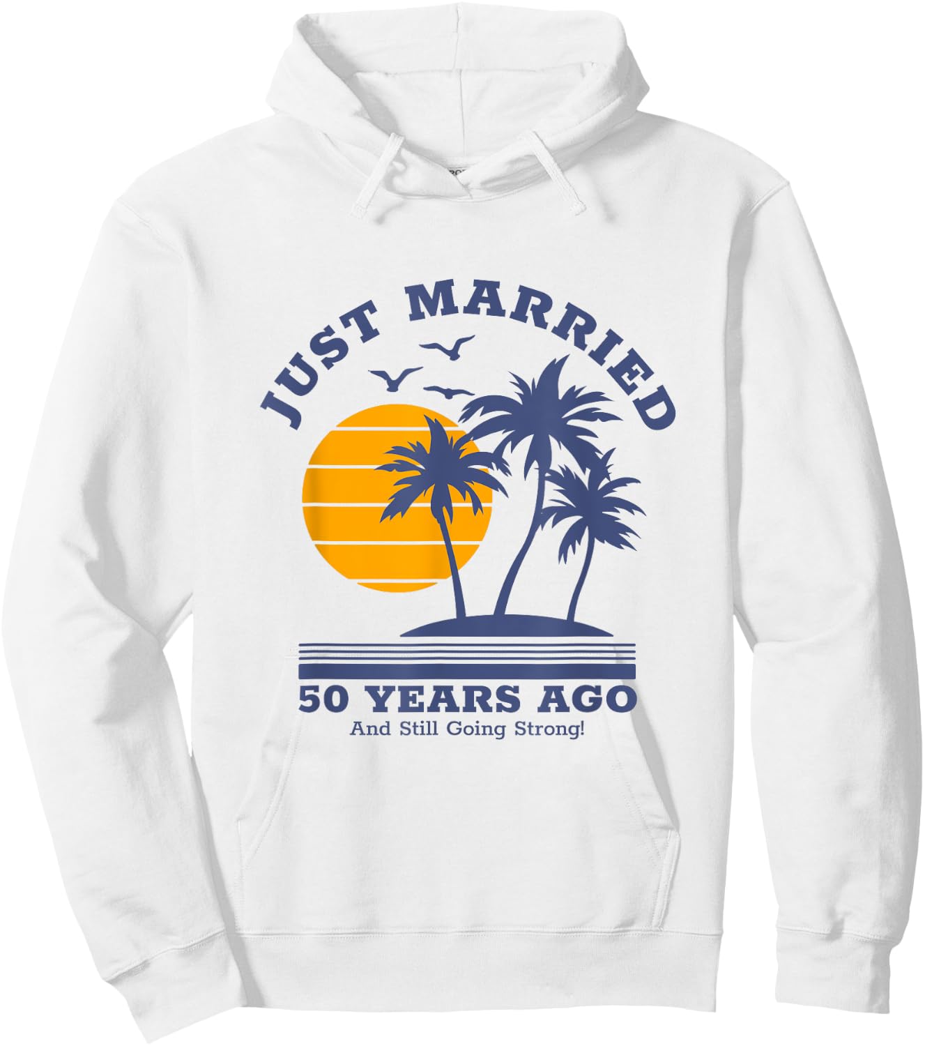 Romantic Matching Couples - Golden 50th Wedding Anniversary Hoodie - Hoodie | White