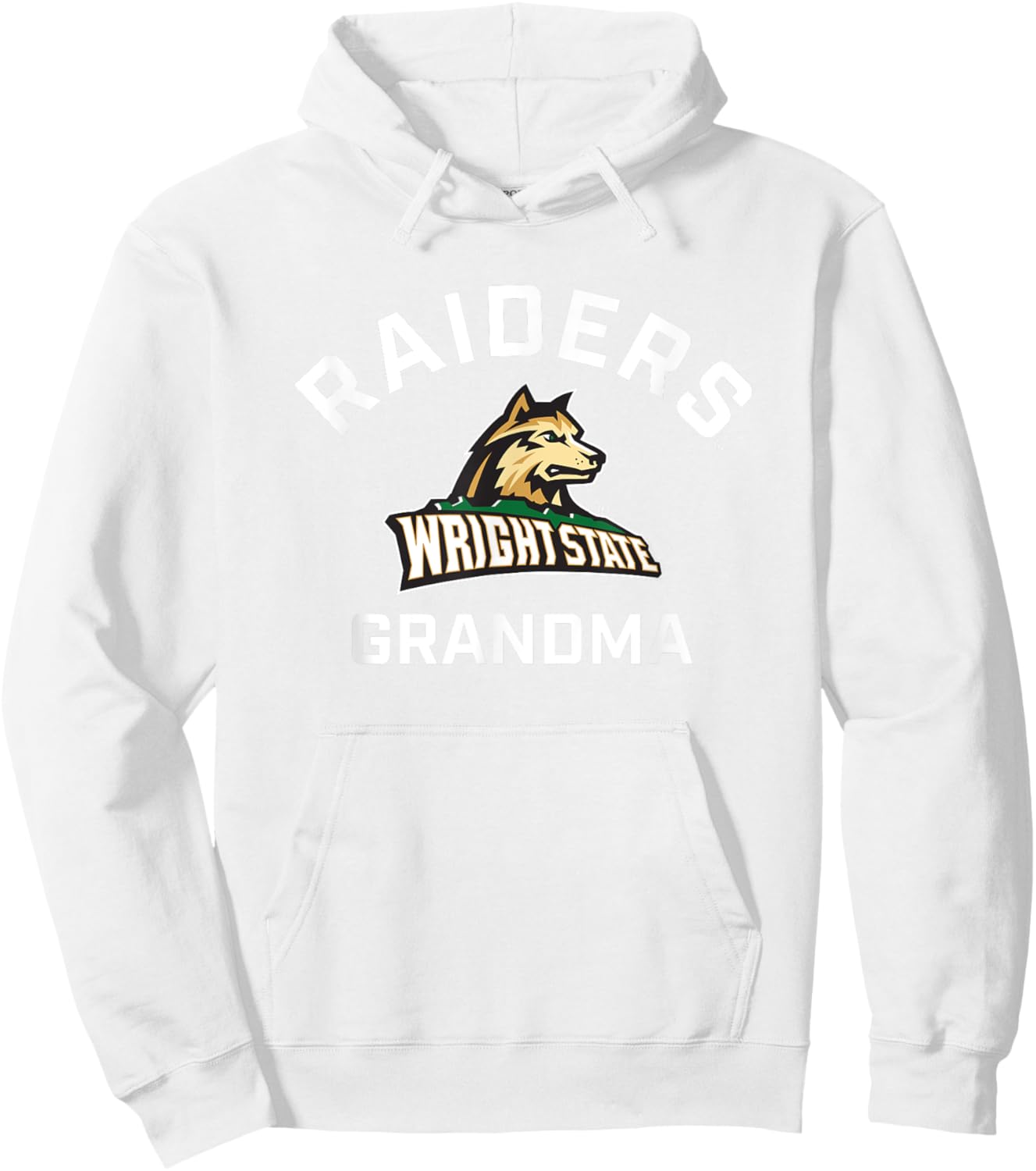 Wright State University WSU Raiders Arched Grandma Hoodie - Hoodie | White