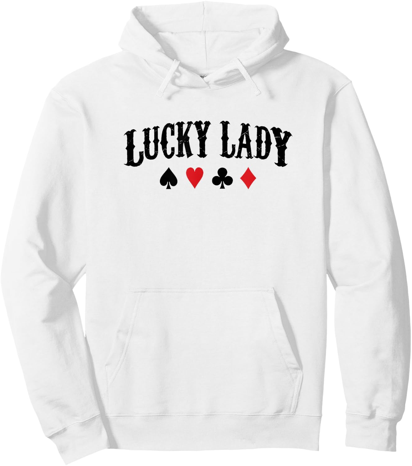Lucky Lady Retro Poker Player Gift Hoodie - Hoodie | White