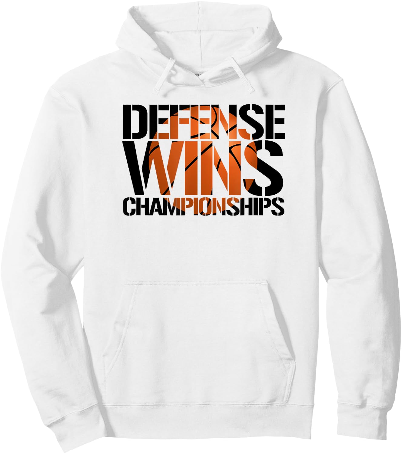Defense Wins Championships basketball team logo Hoodie - Hoodie | White