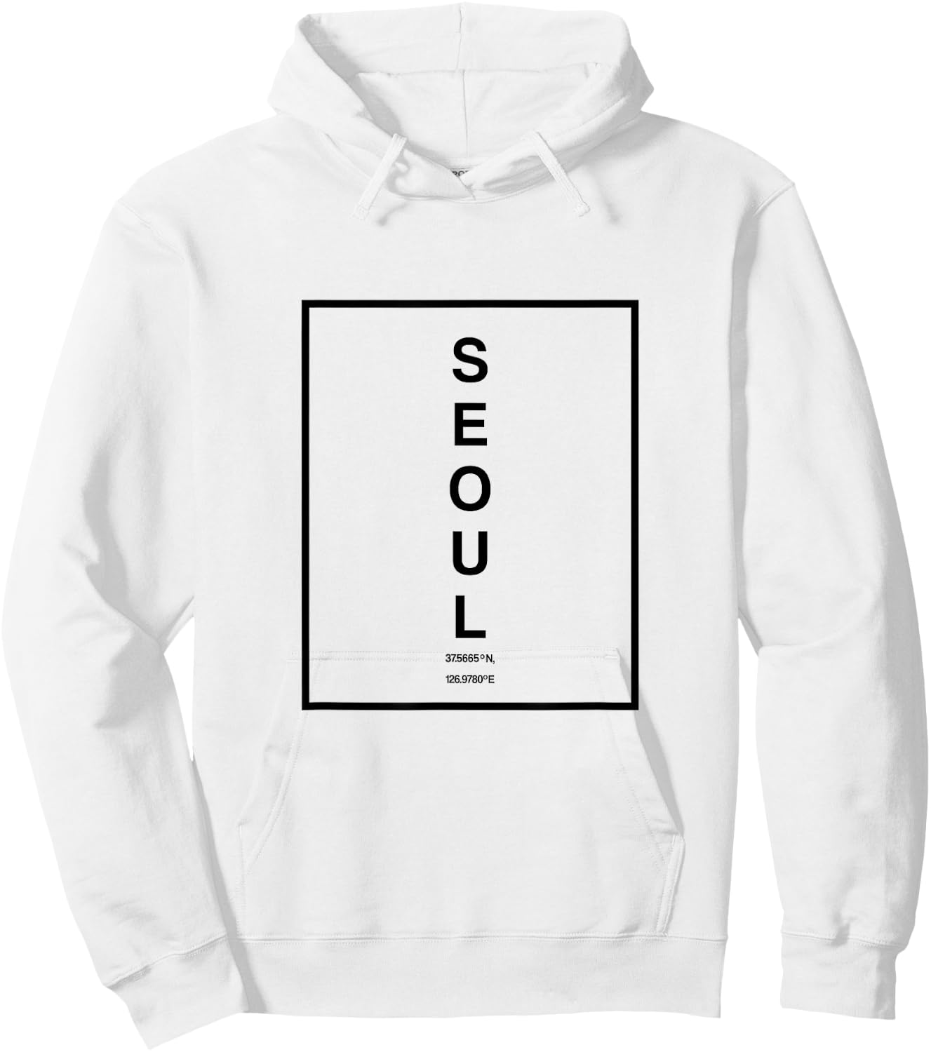 Seoul City South Korea Coordinates Minimalist Hoodie - Hoodie | White