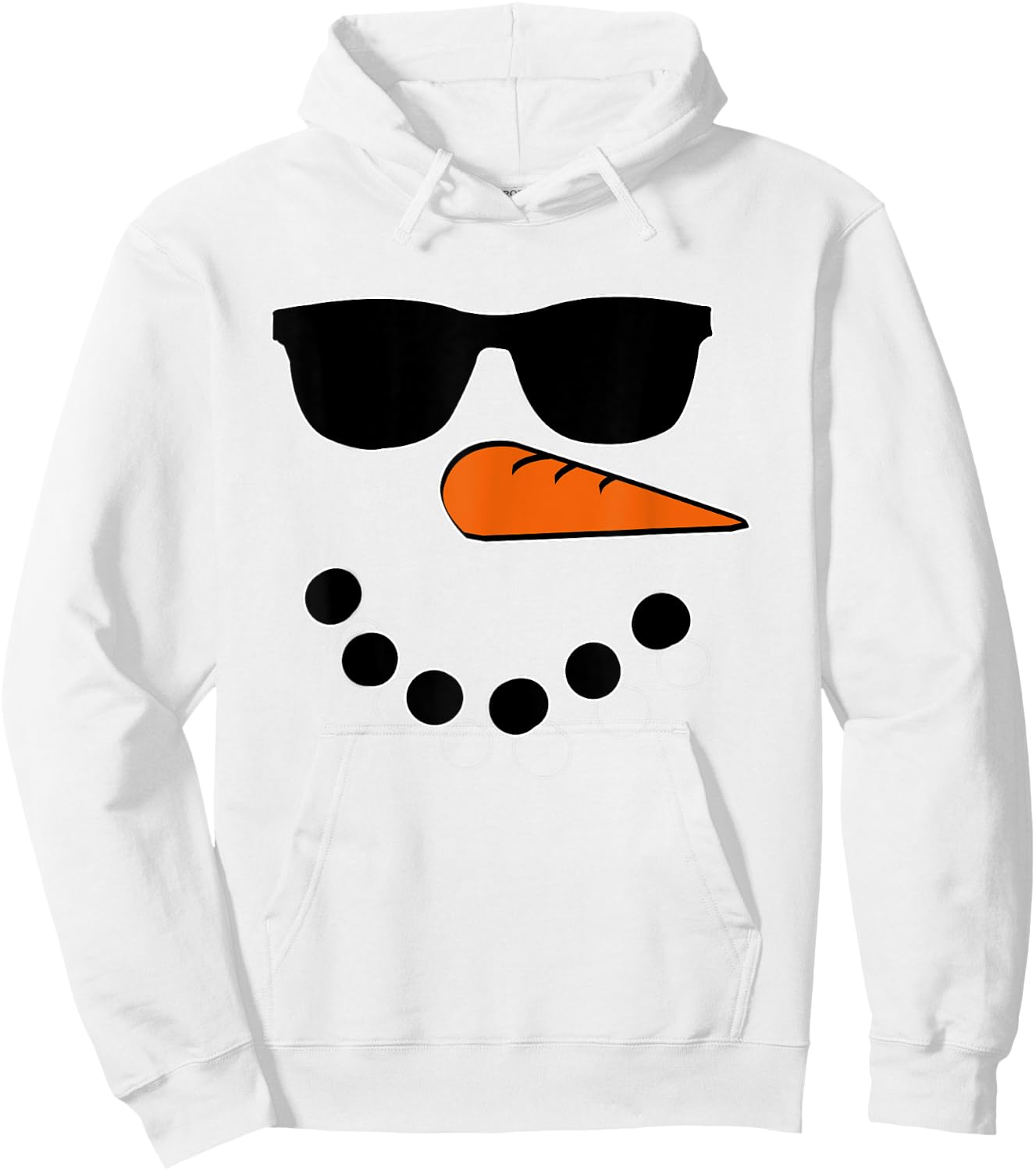 Snowman Face Christmas Funny Santa Claus Sunglass Cool Hoodie - Hoodie | White