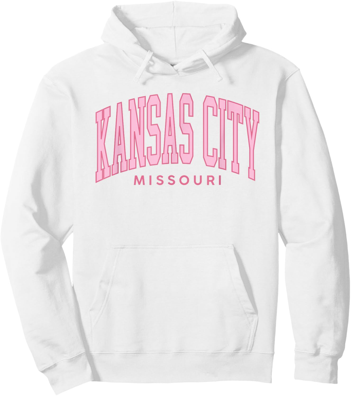 Kansas City MO Pink Retro Preppy Throwback Souvenir Hoodie - Hoodie | White
