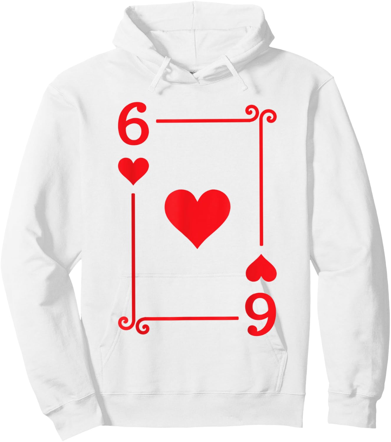 Playing Cards Costume - 6 Hearts Card - Six Card Hoodie - Hoodie | White