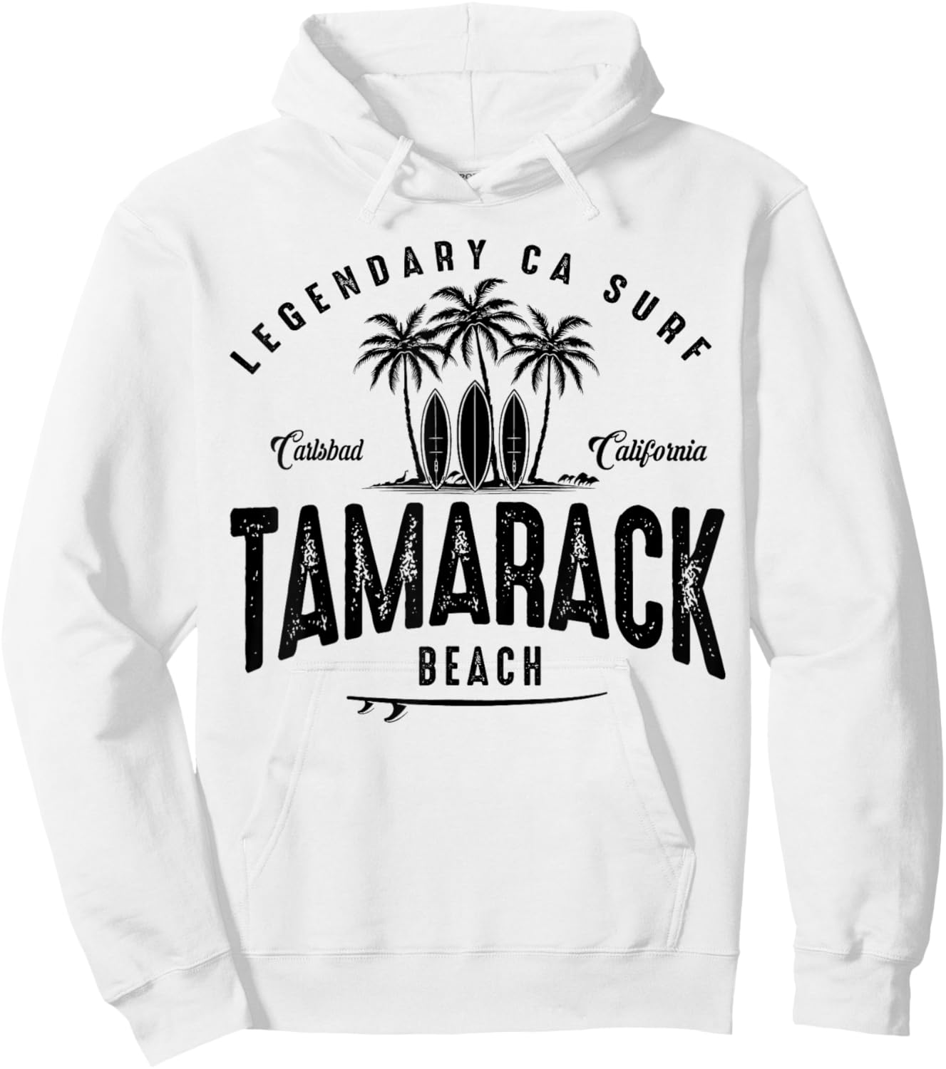THREE VINTAGE SURFBOARDS AND PALMS - Tamarack Beach Hoodie - Hoodie | White