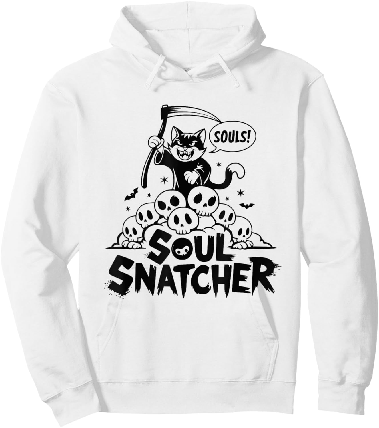 Soul Snatcher Cat Pile Of Skulls Halloween Women Hoodie - Hoodie | White