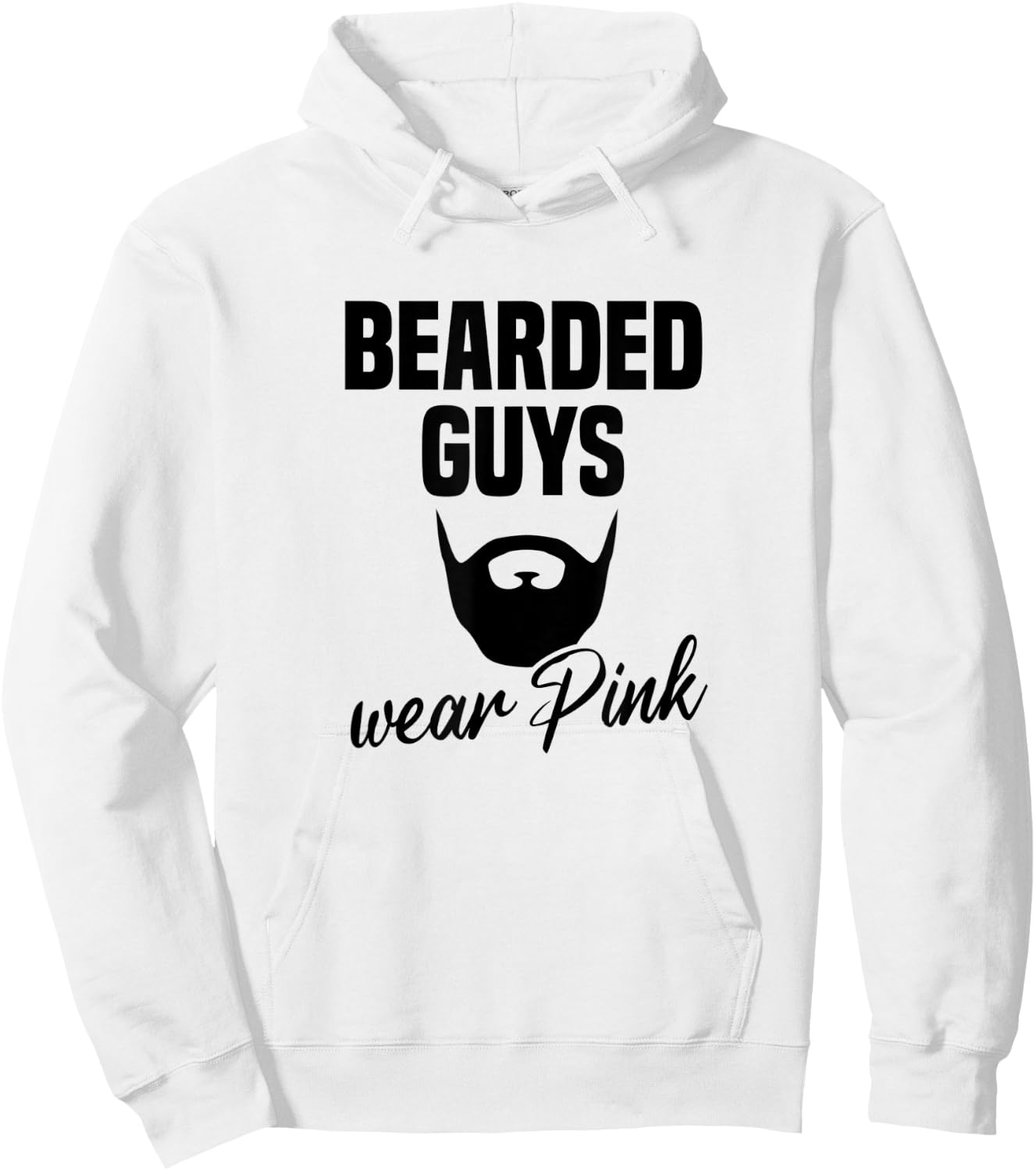 Bearded Guys Wear Pink Breast Cancer Awareness Hoodie - Hoodie | White