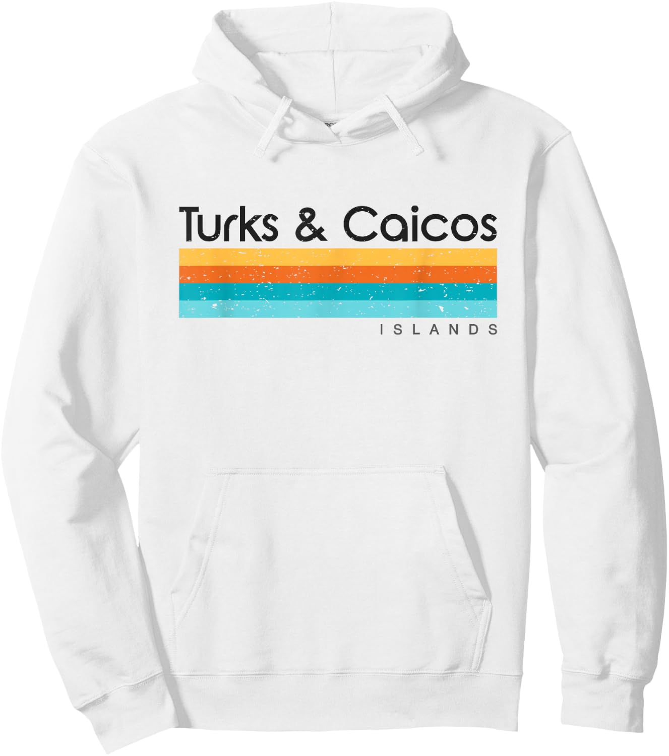 Vintage Turks & Caicos Islands Retro Design Hoodie - Hoodie | White