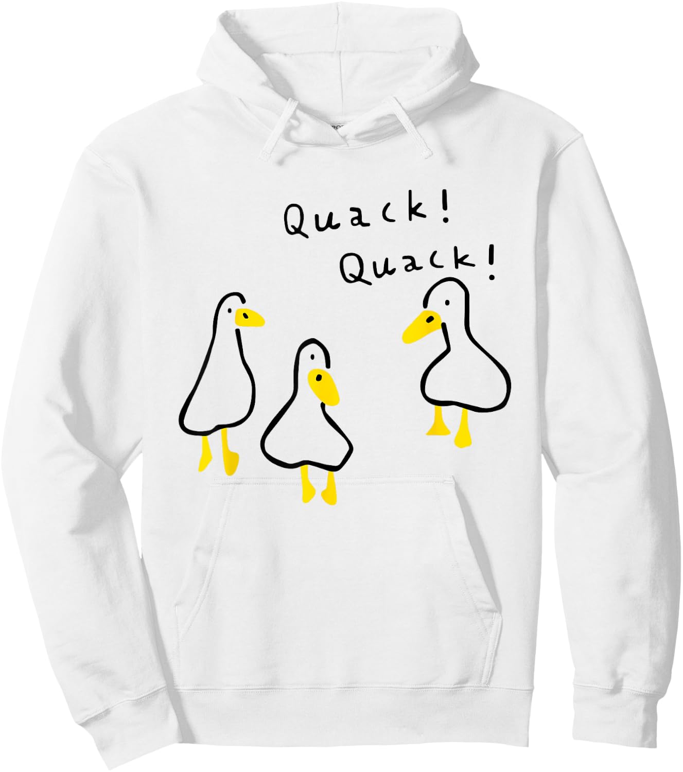 Funny Quack Quack Three Duck Design Hoodie - Hoodie | White