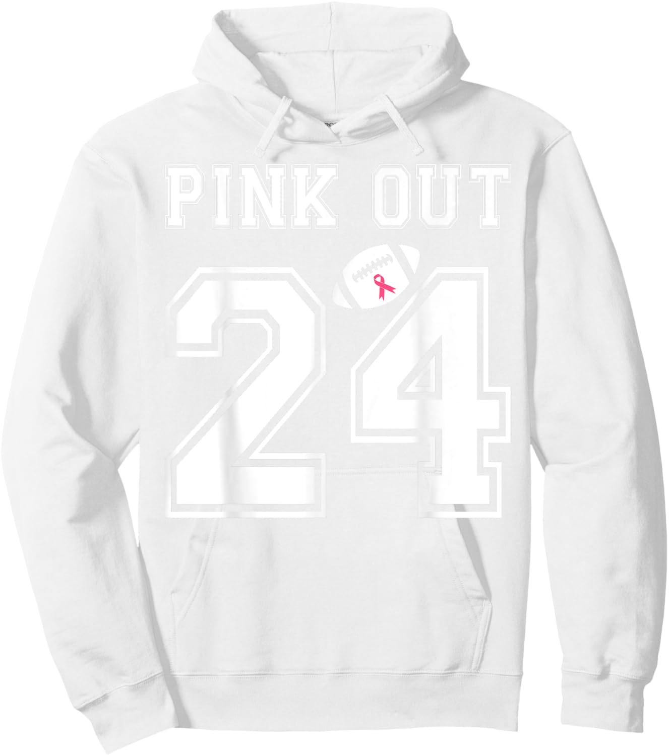 Pink Out 2024 Football Team Breast Cancer Awareness Month Hoodie - Hoodie | White
