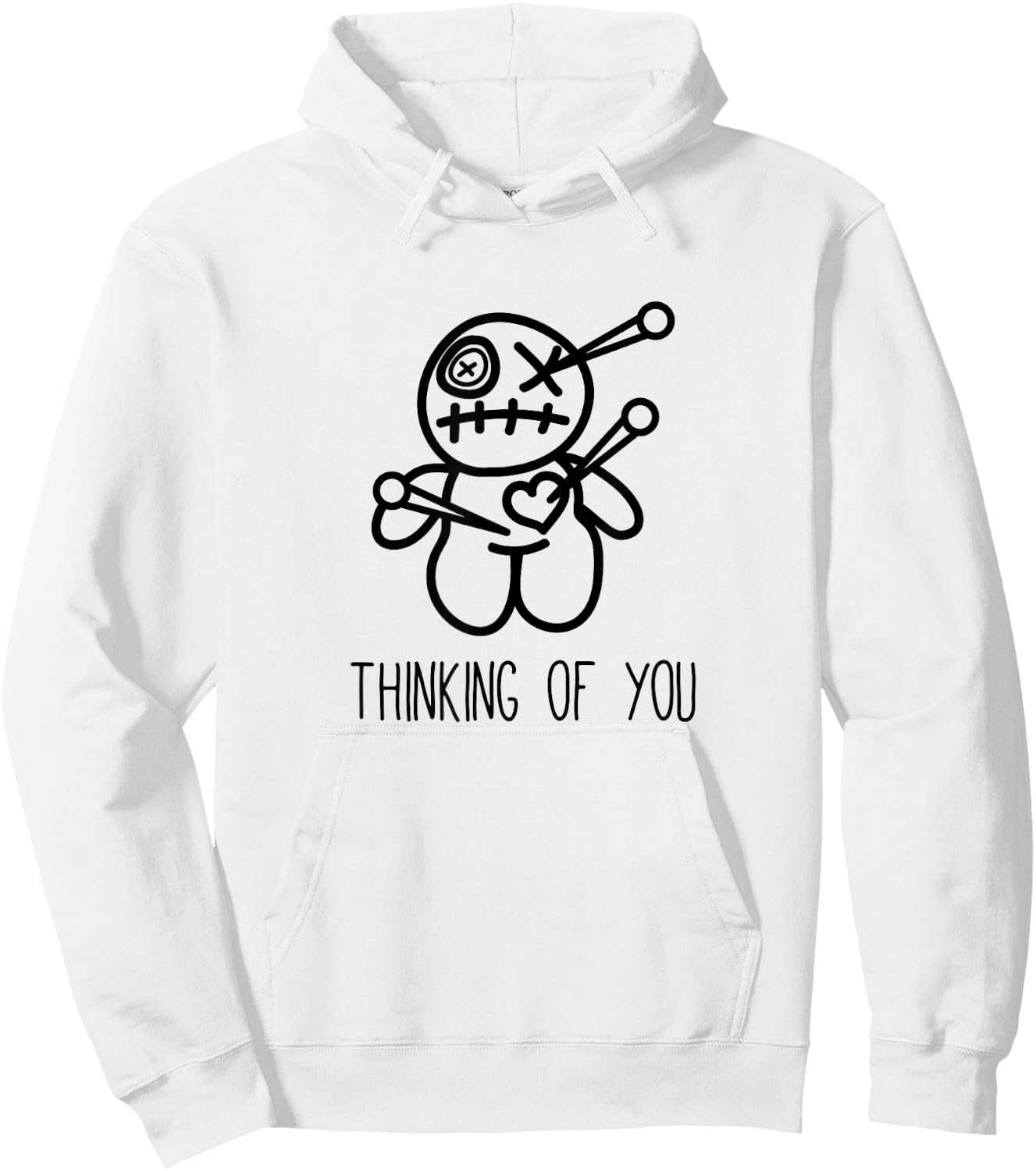 Funny Voodoo Doll Shirt, Thinking of You Gifts, Sarcastic Hoodie - Hoodie | White