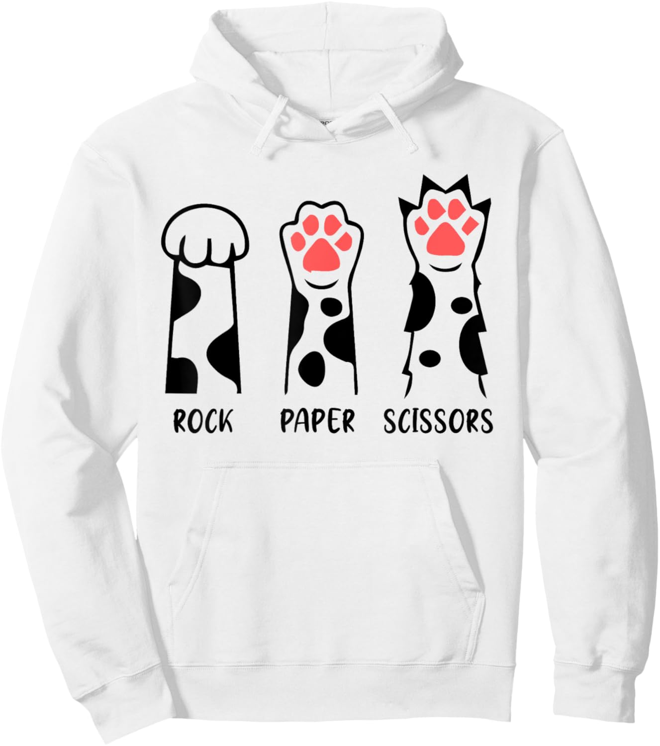 Rock Paper Scissors Cat Paws Funny Hand Cat Kitten Lover Men Women Kids Hoodie - Hoodie | White