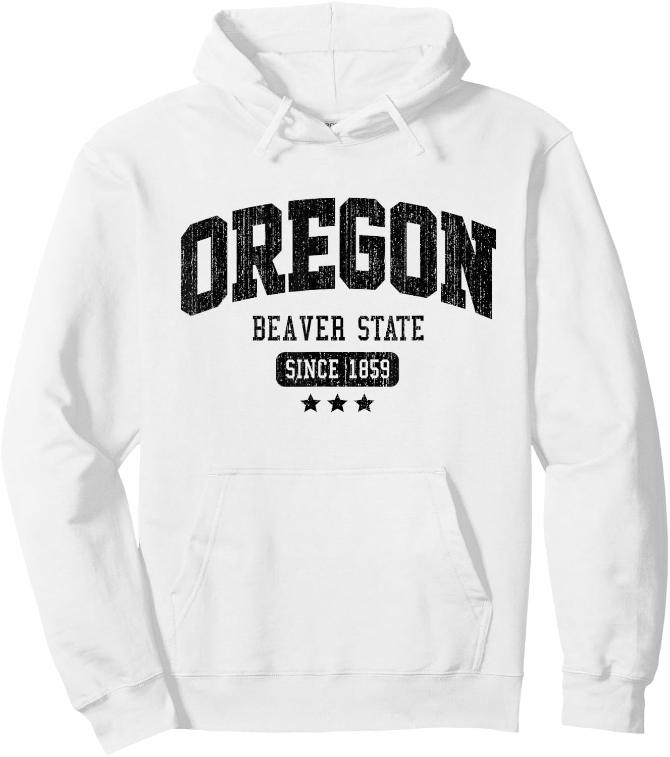 Vintage Oregon Beaver State Athletic Black Rough Text Hoodie - Hoodie | White