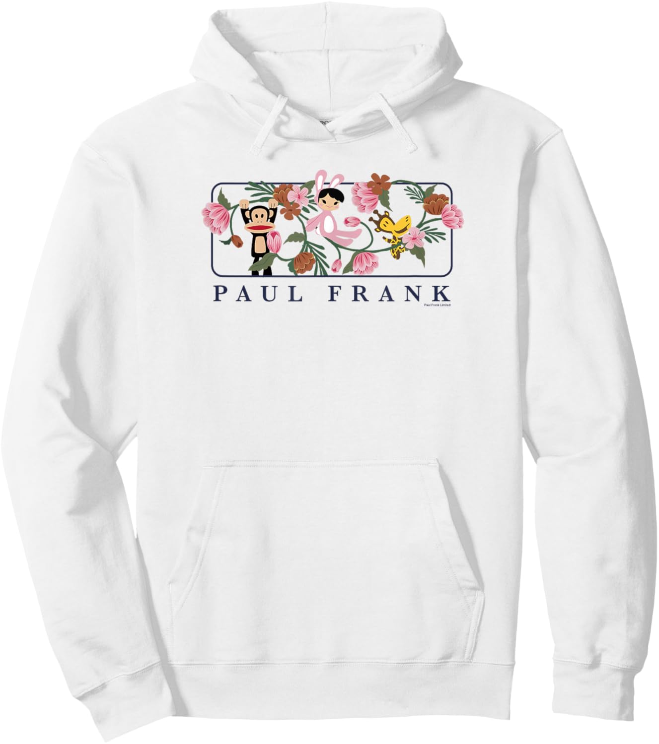 Paul Frank Julius & Bunny Girl Groovy Retro Floral Spring Hoodie - Hoodie | White