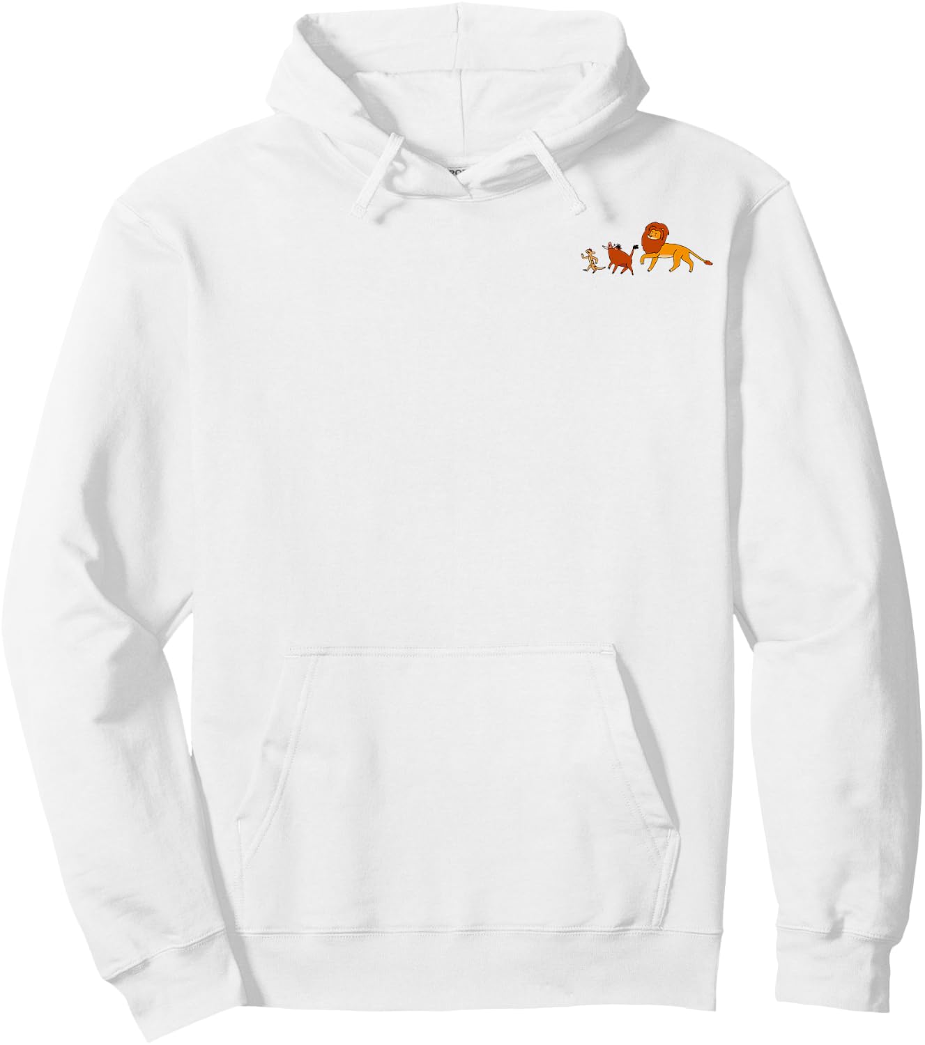 Disney The Lion King Simba Timon Pumbaa Left Chest Doodle Hoodie - Hoodie | White