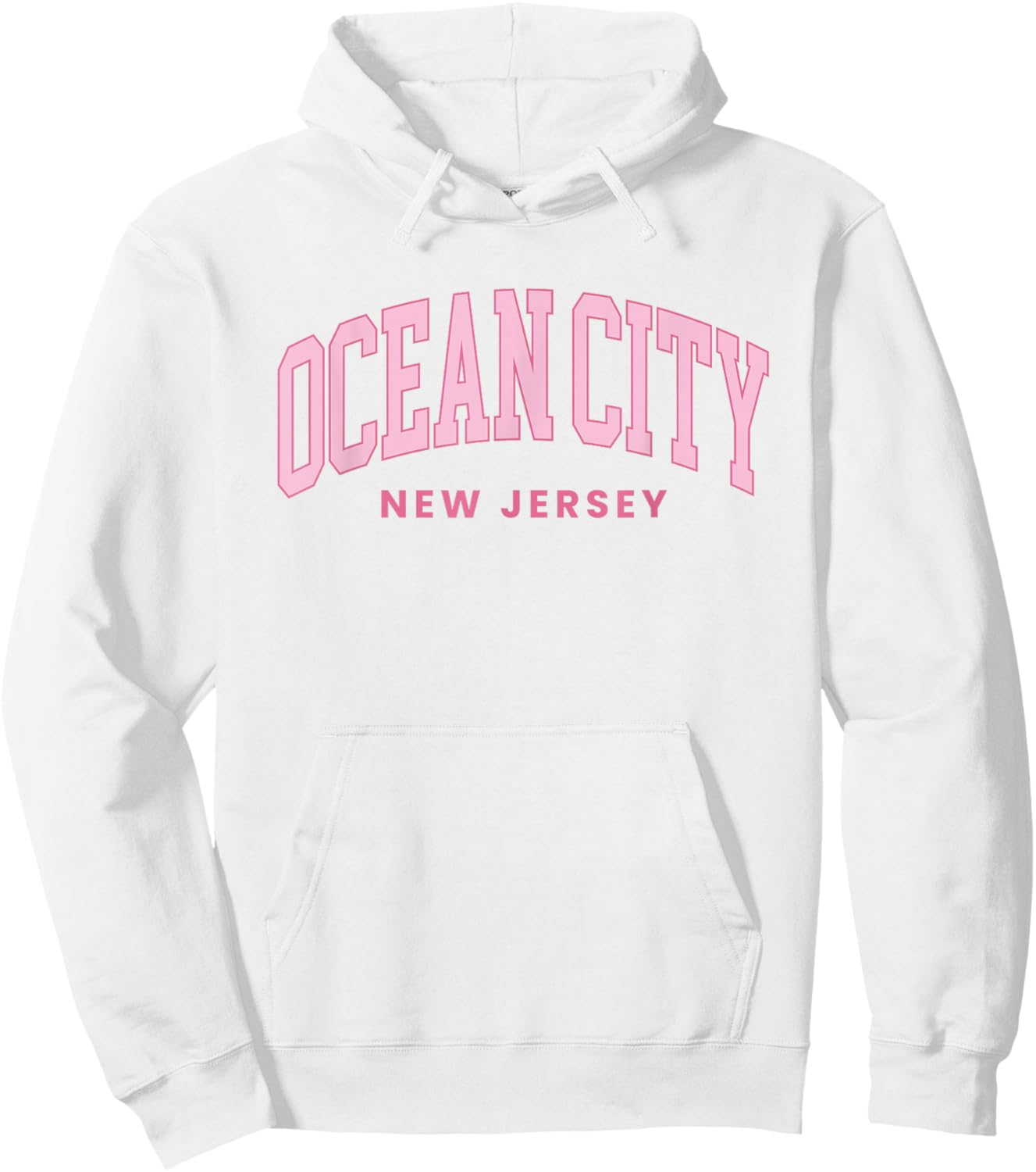 Ocean City New Jersey NJ Retro Preppy Throwback Girls Hoodie - Hoodie | White