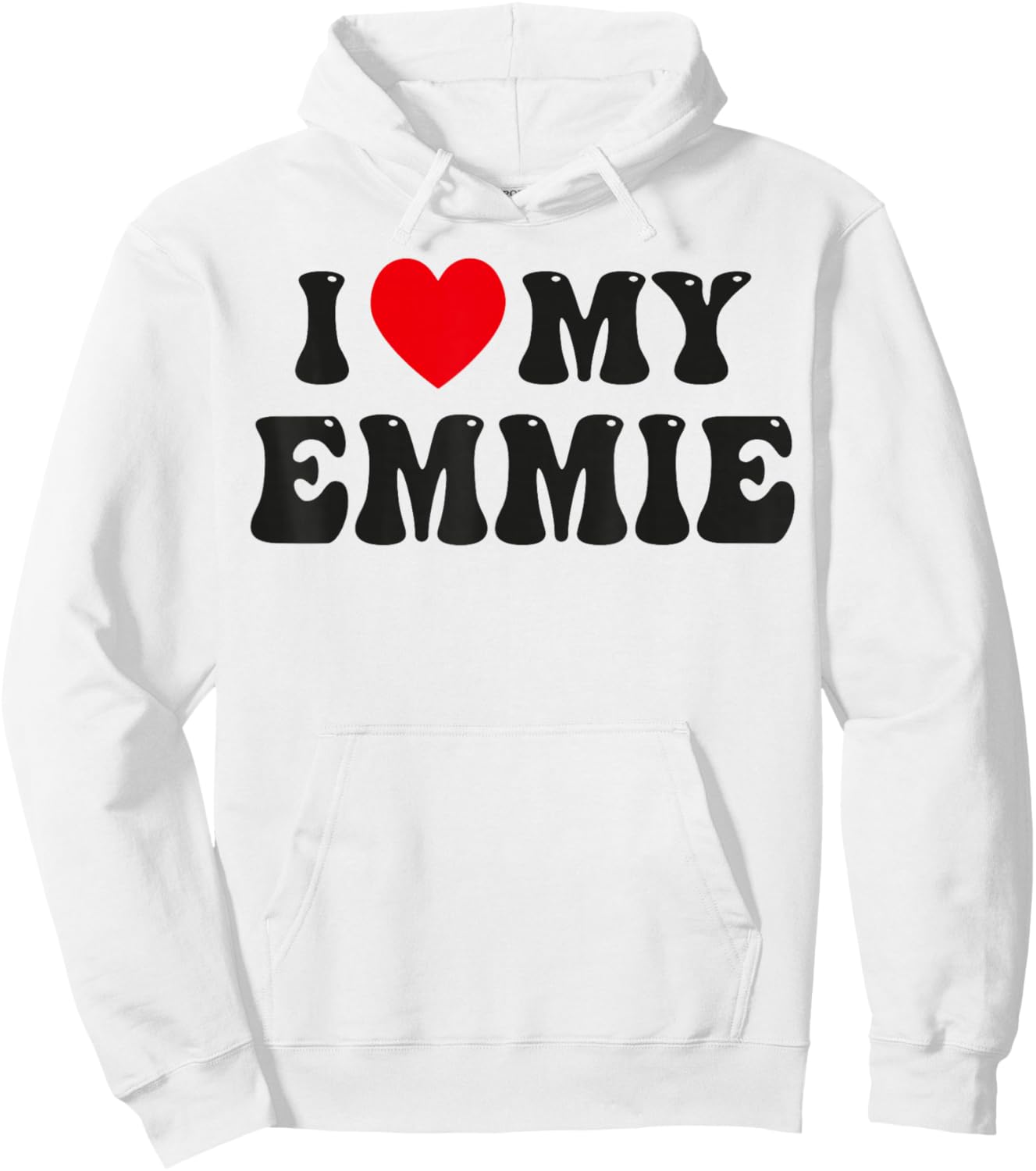 I Love My Emmie Funny Valentine Red Heart Love Women Emmie Hoodie - Hoodie | White