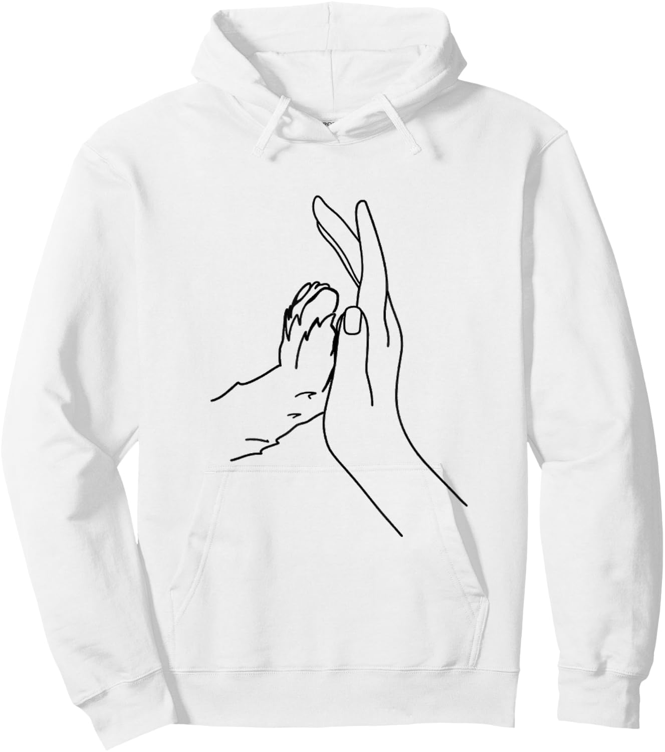 Adorable High Five Dog Paw and Human Hand Hoodie - Hoodie | White