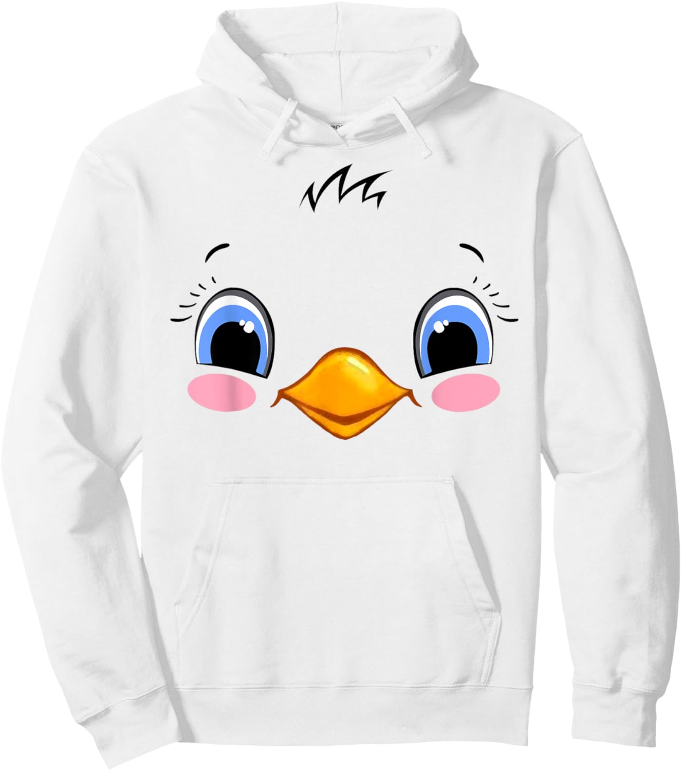 Chicken Costume Cute Rubber Chicken Face Halloween Men Women Hoodie - Hoodie | White