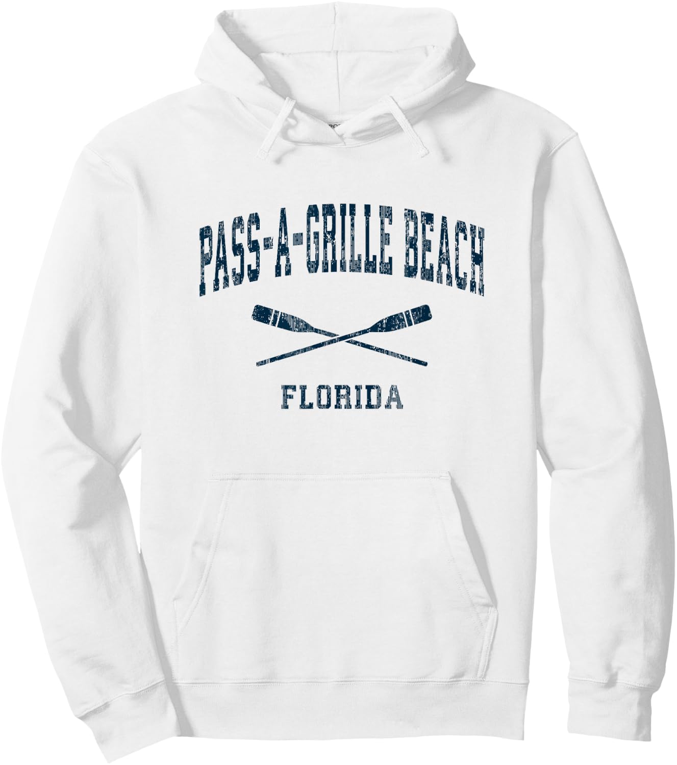 Pass-A-Grille Beach Florida Vintage Nautical Paddles Sports Hoodie - Hoodie | White