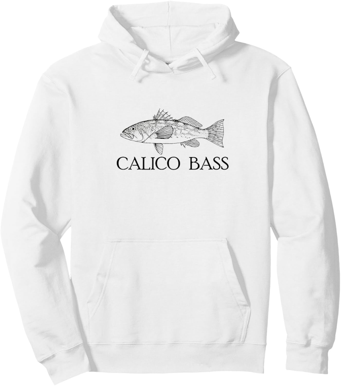 Calico Bass Design Hoodie - Hoodie | White