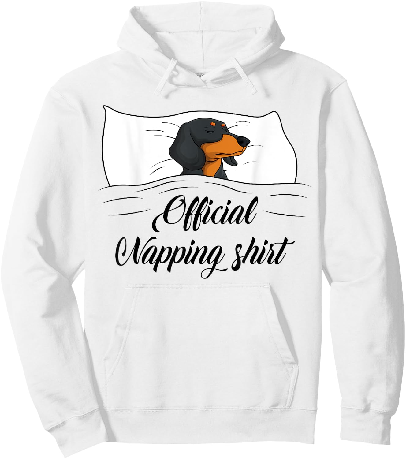 Sleeping Dachshund Pyjamas Dog Lover Gift Official Napping Hoodie - Hoodie | White