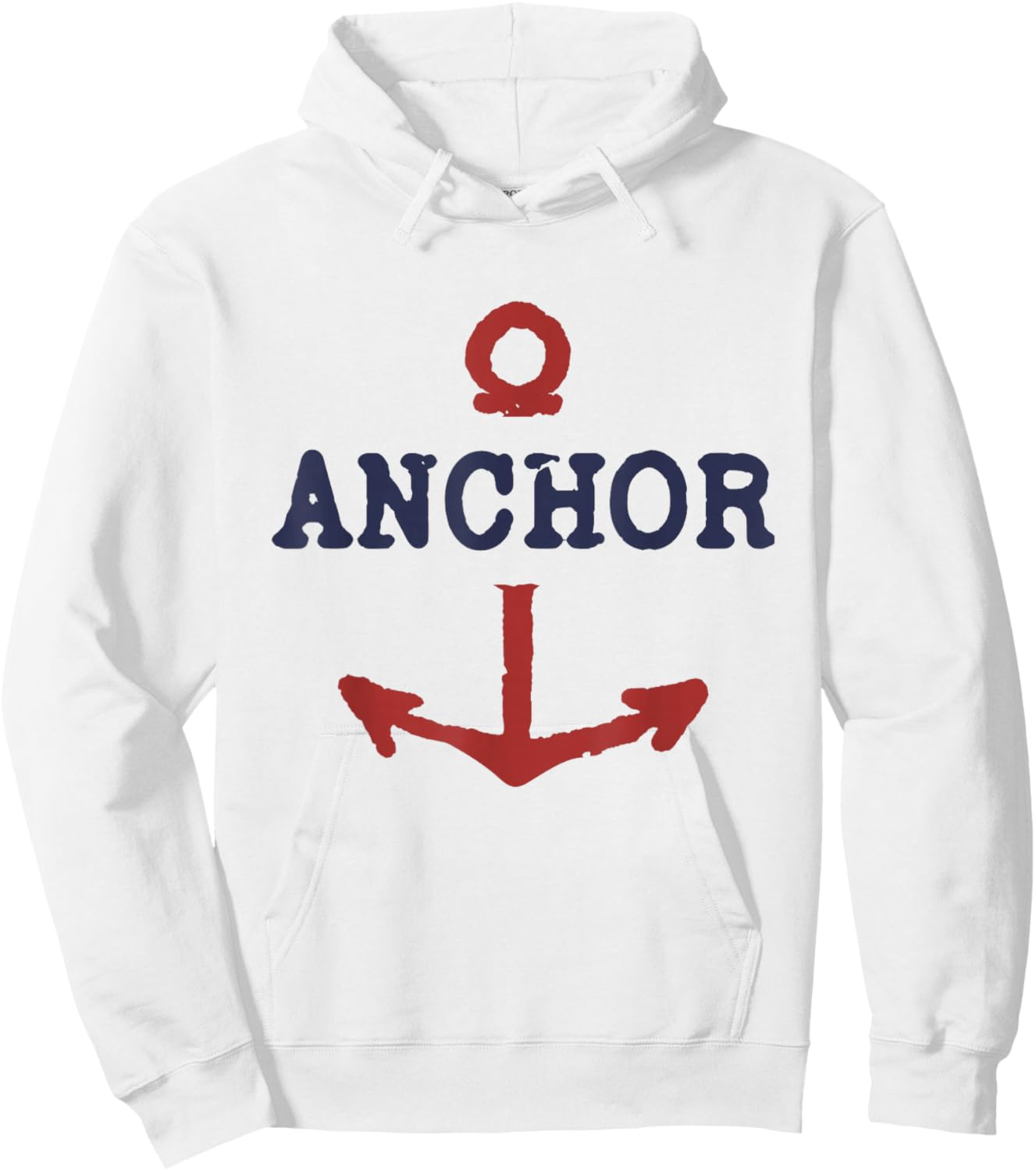 Vintage Distressed Anchor Hoodie - Hoodie | White